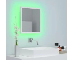 Vonios kambario LED veidrodis, baltas, 40x8,5x37cm, akrilas