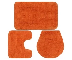 Vonios kilimėlių rinkinys, 3d., oranžinis, audinys