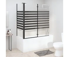 Vonios pertvara, 120x68x130cm, grūdintas stiklas, dryžuota