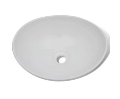 Vonios praustuvas su vandens maišytuv., keram., oval., baltas