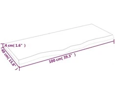 Vonios stalviršis, šviesiai rudas, 100x40x(2-4)cm, mediena