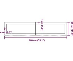 Vonios stalviršis, šviesiai rudas, 140x30x(2-4)cm, mediena