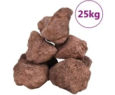Vulkaninės uolienos, raudonos spalvos, 25 kg, 10-30 cm