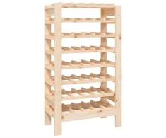 Vyno butelių stovas, 61,5x30x107,5cm, pušies medienos masyvas