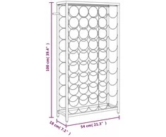 Vyno laikiklis 45 buteliams, juodas, 54x18x100cm, kalta geležis