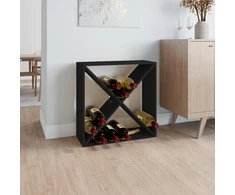 Vyno spintelė, juoda, 62x25x62cm, pušies medienos masyvas