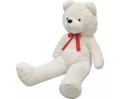 XXL Minkštas pliušinis žaislas meškiukas, baltas, 85cm