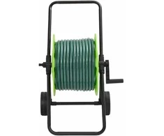 Žarnos ritė-vežimėlis su 30m žarna, žalios spalvos, PVC