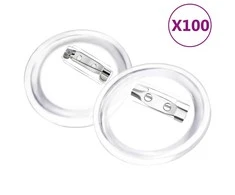 Ženkliukų rinkinys su smeigtukais, 100vnt., akrilas, 37mm