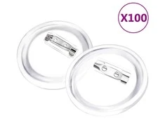 Ženkliukų rinkinys su smeigtukais, 100vnt., akrilas, 44mm