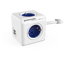 Galia - Allocacoc PowerCube Extended USB 4x Grounded 2x USB 1.5m Mėlyna