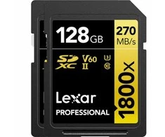 Atminties kortelė LEXAR PRO 1800X SDXC U3 (V60) UHS-II R280/W205 128GB – 2 vnt. pakuotėje
