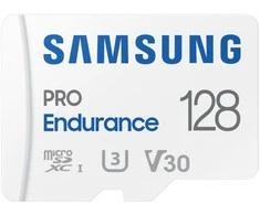 Atminties kortelė Samsung PRO Endurance microSD 128 GB, Baltos spalvos