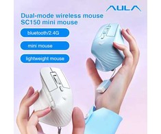 Aula SC150 Super Mini 2in1 2.4G Bezvadu / Bluetooth + USB Vadu pele ar bateriju Melna