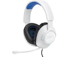 JBL Quantum 100 žaidimų ausinės, Baltos/Mėlynos spalvos