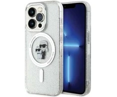 Apple iPhone 15 Pro Karl Lagerfeld dėklas Karl&Choupette Glitter MagSafe (KLHMP15LHGKCNOT) skaidrus