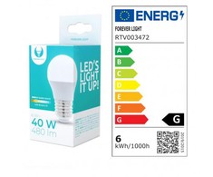 LED lemputė E27 G45 6W 3000K 480lm Forever Light