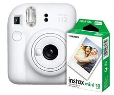 Fujifilm Momentinis fotoaparatas instax mini 12 CLAY Baltas+instax mini glossy (10pl)