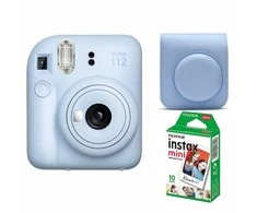 Fujifilm Momentinis fotoaparatas instax mini 12 PASTEL Mėlynas+instax mini glossy (10pl)+originalus dėklas