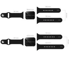 Fusion Accessories 38/40/41/mm juodas silikoninis dirželis S/M