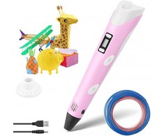 Fusion Accessories Fusion 3D spausdinimo rašiklis skirtas kurti figūras naudojant PLA | ABS medžiagą (Ø 1,75 mm) rožinis