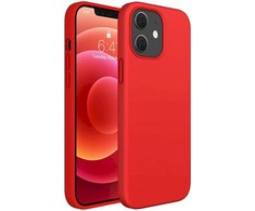 Fusion Accessories Fusion Elegance Fiber Protect silikoninis dėklas, skirtas Apple iPhone 12 Pro Max Raudona