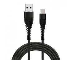 Fusion Accessories Fusion Fishbone USB-A į USB-C kabelis 30W | 3A | 1.5m juodas
