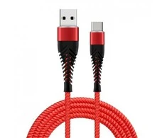 Fusion Accessories Fusion Fishbone USB-A į USB-C kabelis 30W | 3A | 1.5m raudona