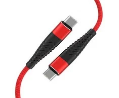 Fusion Accessories "Fusion Fishbone" USB-C į USB-C kabelis 65W | 3A | 1,5 m raudonas
