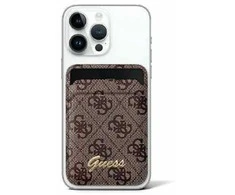„Guess“ piniginės kortelės lizdo stovas GUWMSHG4SHW dėklas – rudas „MagSafe 4G Classic“ logotipas
