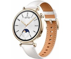 HUAWEI WATCH GT4 41mm Gold White Leather Armband