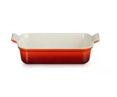 Le Creuset Stačiakampiai „Heritage“ keramikos kepimo indai 26x19 cm / 2 x 4 l, oranžiniai 0843251102730