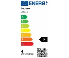 Lemputė|LEDURO|Energijos sąnaudos 4 vatai|Šviesos srautas 400 liumenų|3000 K|220-240V|Spindulio kampas 300 laipsnių|70312