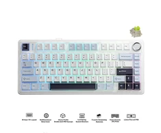 Mechaninė belaidė žaidimų klaviatūra Aula F75 White Reaper Switch, su RGB apšvietimu, EN / RU išdėstymas