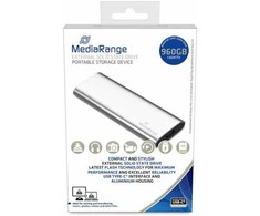 Kietasis diskas MediaRange MR1103 Zewnętrzny dysk SSD 900 GB USB Type-C 3.2 Gen 2 (3.1 Gen 2) Sidabrinė