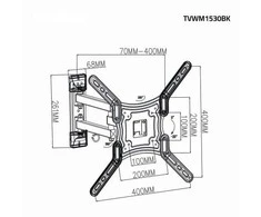 Nedis TVWM1530BK televizoriaus laikiklis 139,7 cm (55") Juoda