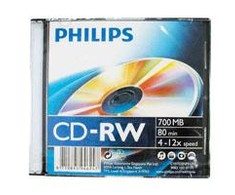 1x10 Philips CD-RW 80min 700MB 4-12x JC