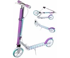 Aliuminis paspirtukas RAVEN PASTELLE PRO su dideliais 20 cm. ratais Handbrake and front suspension