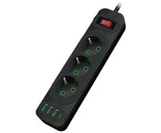 Riff Transcend F23U 2m extension cord with 3 Sockets + 3 USB + 1 USB-C