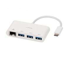 USB Adapteris - Vivanco 45388 USB-C LAN Šakotuvas, 3 Prievadai, 5 Gbit/s