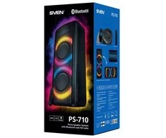 Garsiakalbis SVEN PS-710, juodas (100W, TWS, Bluetooth, FM, USB, Micro SD, LED ekranas, 4400mA*h)