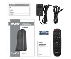 Garsiakalbis SVEN PS-710, juodas (100W, TWS, Bluetooth, FM, USB, Micro SD, LED ekranas, 4400mA*h)