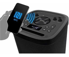 Ausinės Nešiojamas garsiakalbis SVEN PS-930, juodas, galia 2x75W (RMS), TWS, Bluetooth, FM, USB, Micro SD, LED ekranas, ličio baterija