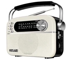 Garsiakalbis SVEN SRP-505, baltas (3W, Bluetooth, FM/AM/SW, USB, Micro SD, AUX, baterija)