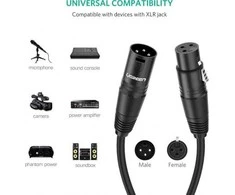 XLR lizdas XLR kištukinis kabelis UGREEN 20710B - 2m (juodas)