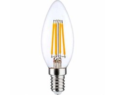 Visional C35 LED kaitrinė lemputė E14 6W 3000K 840lm skaidraus stiklo 220–240V RA>80