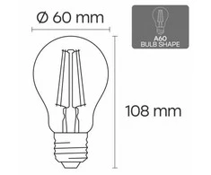 Visional A60 LED Filamentu Spuldze E27 10W 3000K 1300lm Skaidrs Stikls 220–240V RA>80