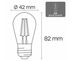 Visional VS-B-19 Dārza ķēdes LED filamentu spuldze E27 A60 | 1W | 2700K silti balta | 100lm | Dimmējama