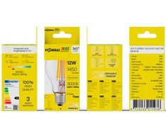 Visional A60 LED Filament Spuldze E27 12W 3000K 1450lm Dimmējama Caurskata Stikls 220–240V RA>80