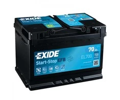 EXIDE EL700 EFB 70Ah 720A (EN) 12V akumuliatorius